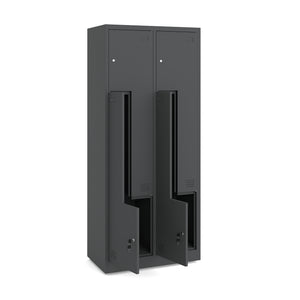 Szafka metalowa BHP odzieżowa antracytowa 185x80×45cm 4-komorowa wentylowana zamykana na klucz