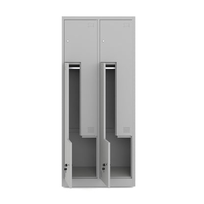 Szafka metalowa BHP odzieżowa jasno szara 185x80×45cm 4-komorowa wentylowana zamykana na klucz